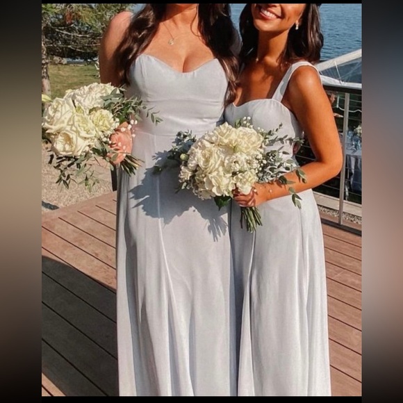 Jenny Yoo bridesmaids dress Harris Whisper Blue - Picture 2 of 3